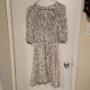 Floral Print Mock Wrap Dress